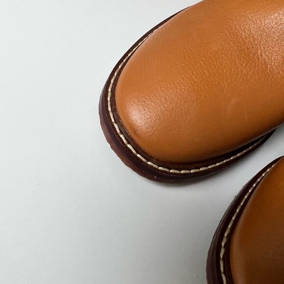 Sam Edelman Brown Almond Toe Elsy Zip Up Tall Block Heel Boot in Caramel 9.5 - Picture 9 of 13